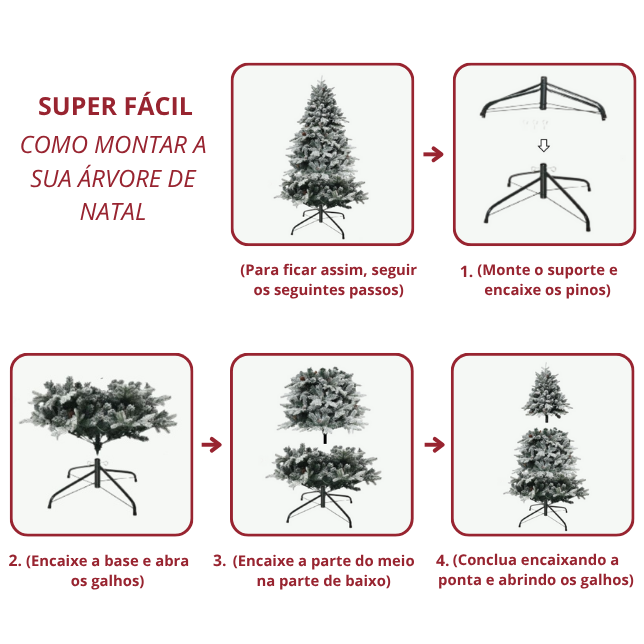 Árvore de Natal Nevada Sem Led