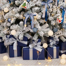 Árvore de Natal Azul e Branca com Veludo – Coberta de Neve, PVC DIY, Decoração Festiva