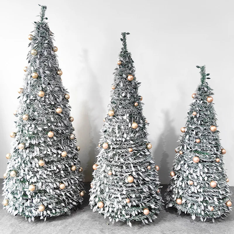 Nova árvore de natal retrátil reunindo pagode nevando árvore de natal decoração do feriado fontes de festa navidad xysds