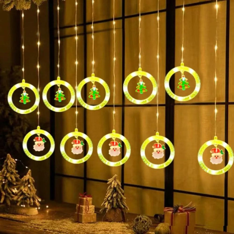 Cortina de Luzes de Natal em LED para Decoração – Brilho Festivo e Encantador