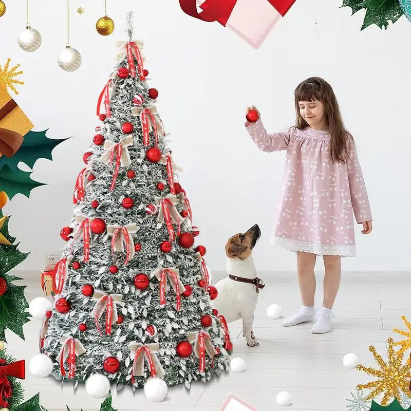 Para 1,5 m pop up árvore de natal árvore artificial telescópica com decorações decoração dobrável