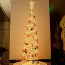 Árvore de Natal dobrável iluminada por LED1,8M Papai Noel bengala e outras decorações suspensas-N10