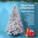 Árvore Natal 2,40m Pinheiro Nevada Luxo 1500 Galhos Cheia