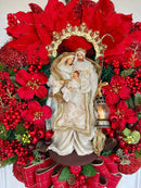 Guirlanda De Natal Sagrada Família C/ Led 65cm Verm