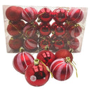 Kit 30 Bolas Enfeite de Natal Gliter Decoração Vermelho