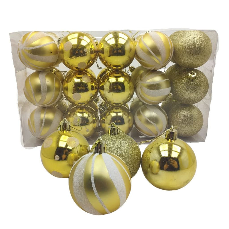 Kit 30 Bolas Enfeite de Natal Gliter Decoração
