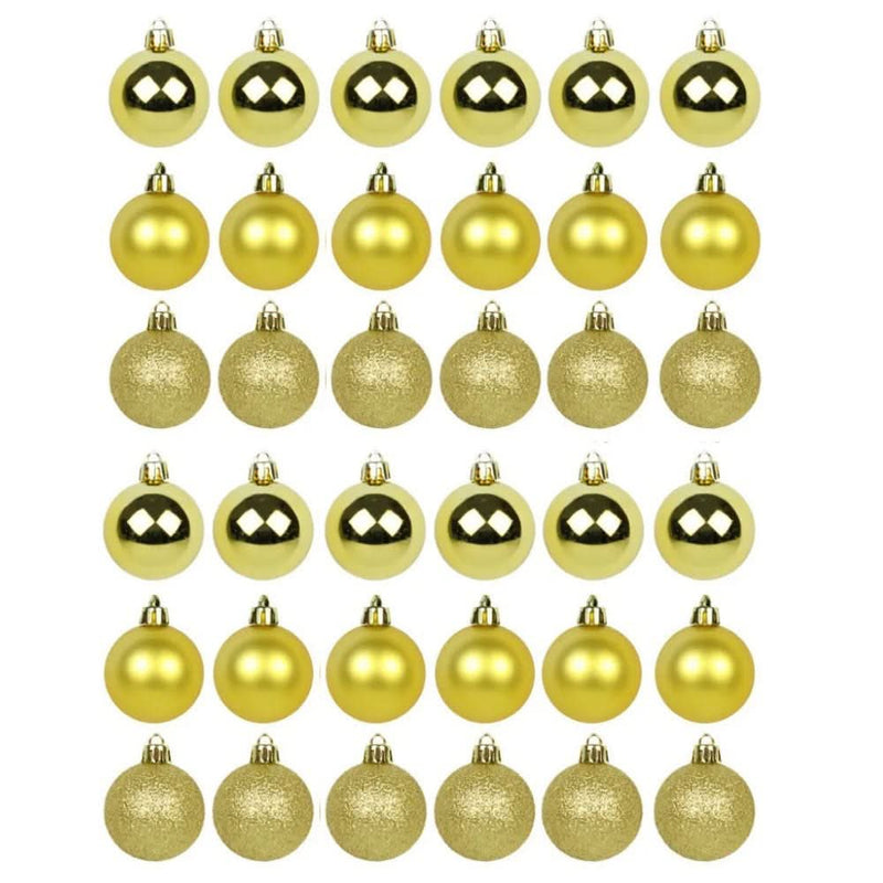 Kit 30 Bolas De Natal Mista 4cm Dourada Decoração Árvore